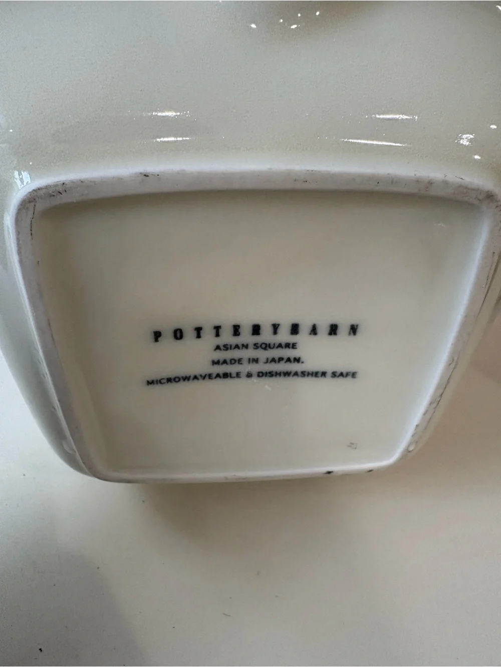 Pottery Barn White Ceramic Teapot with Bamboo Handle